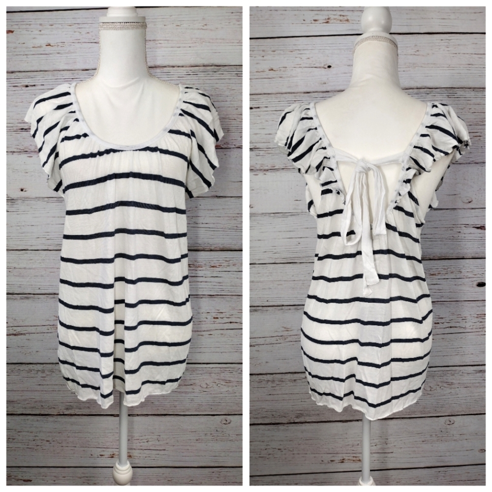 Chaser Striped Ruffle Top